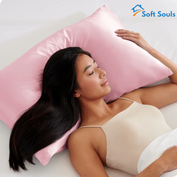 Soft Souls Mulberry Silk Pillow Cover Set of 2 Light Pink - Image 2