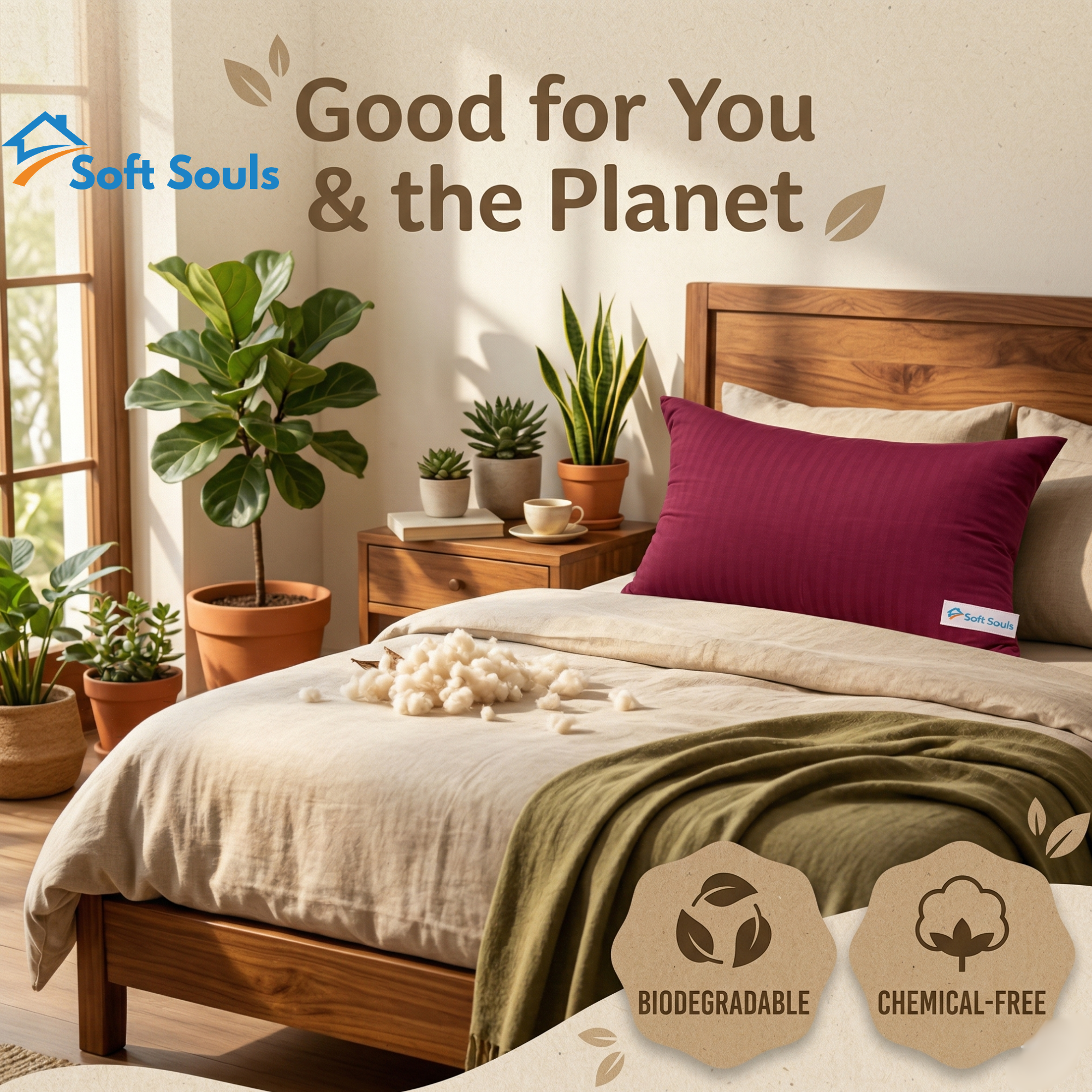 Cotton Pillow for Sleeping 100% Organic Kapok Silk Cotton Filling Pillow | Kapok/Illavam Panju Pillow - Image 6