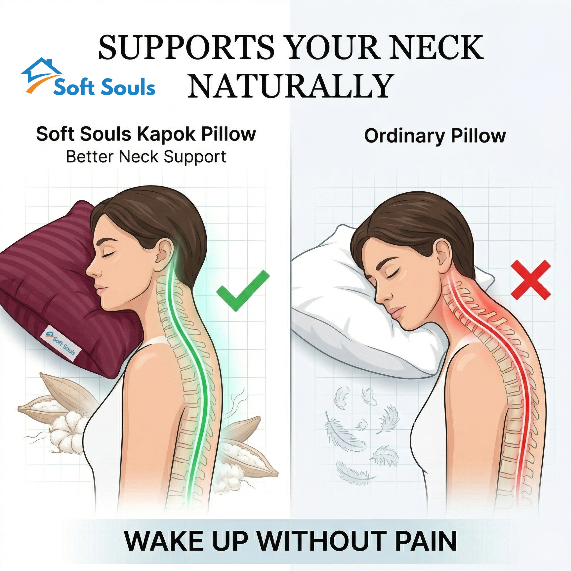 Cotton Pillow for Sleeping 100% Organic Kapok Silk Cotton Filling Pillow | Kapok/Illavam Panju Pillow - Image 8