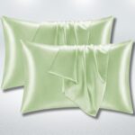 Soft Souls Satin Pillow Covers/Cases for Hair (Set of 2, Light Green)