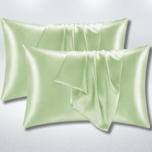 Satin Pillow Cover Light green Colour