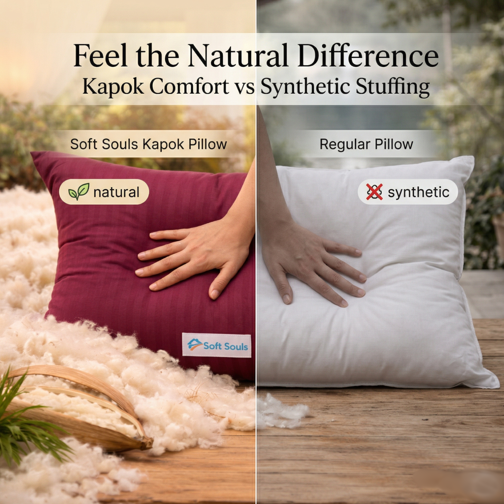 Cotton Pillow for Sleeping 100% Organic Kapok Silk Cotton Filling Pillow | Kapok/Illavam Panju Pillow - Image 3