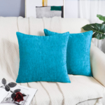 SOFT SOULS Hollow Fiber Cushion Set of 2 16x16 Inches (Ocean Blue Cushion)