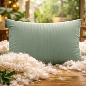 SOFT SOULS Kapok Cotton Pillow for Sleeping (Light Green, Single Piece)