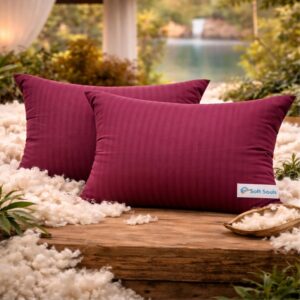 SOFT SOULS Cotton Pillow Set of 2 for Sleeping 100% Organic Silk Cotton Filling Pillow