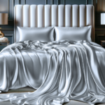 Satin Bedsheet for Double Bed with Pillow Covers – Silver Grey