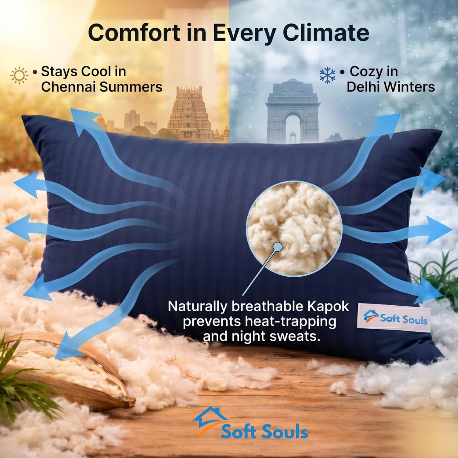 Kapok Pillow – Natural Cooling Pillow for Summer - Image 7